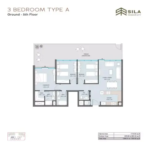 Floor plan, 3 Bed