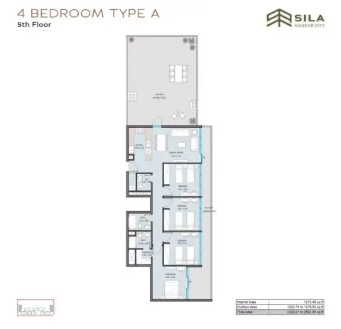 Floor plan, 4 Bed