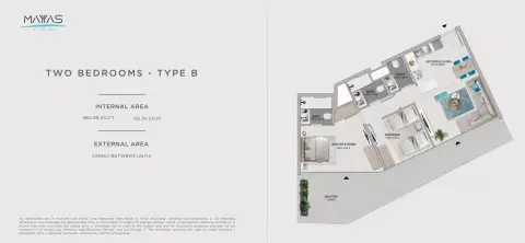 Floor plan, 2 Bed