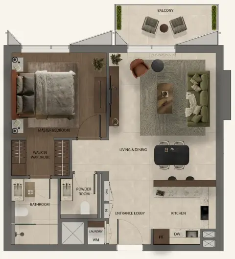Floor plan, 1 Bed