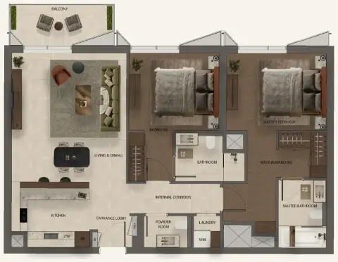 Floor plan, 2 Bed