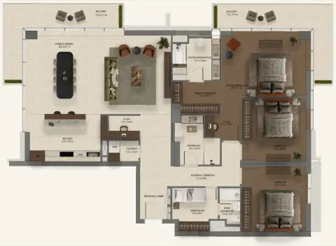 Floor plan, 3 Bed