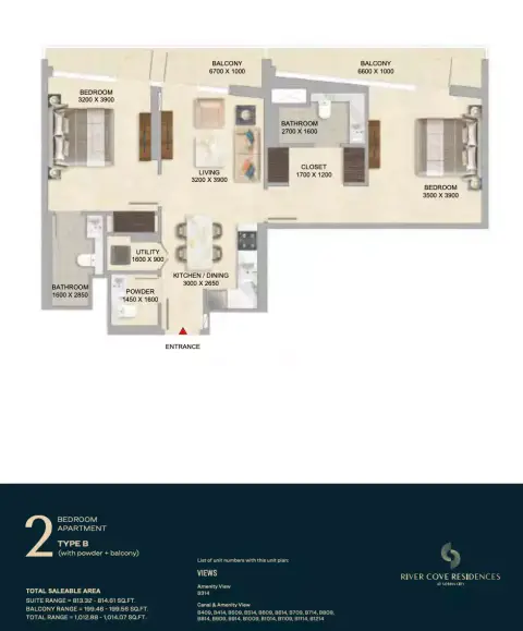 Floor plan, 2 Bed
