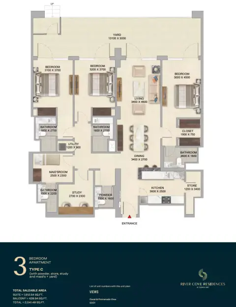 Floor plan, 3 Bed