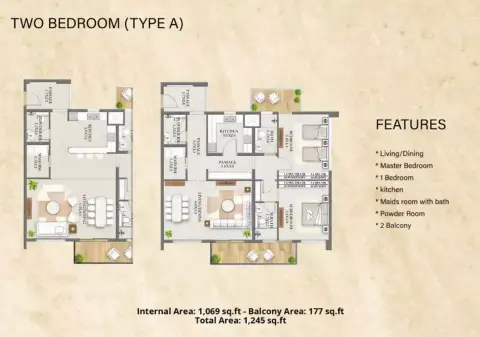 Floor plan, 2 Bed