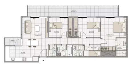 Floor plan, 3 Bed