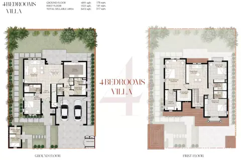 Floor plan, 4 Bed