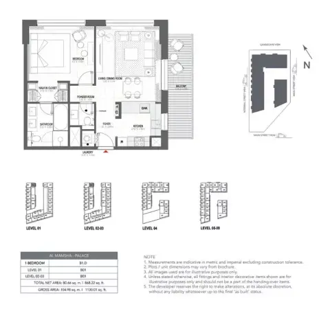 Floor plan, 1 Bed