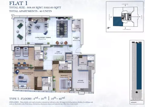 Floor plan, 3 Bed