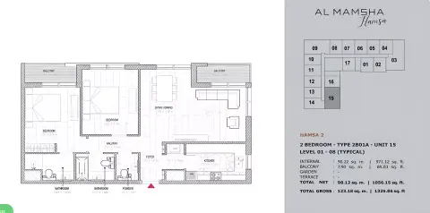 Floor plan, 2 Bed