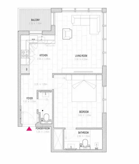 Floor plan, 2 Bed