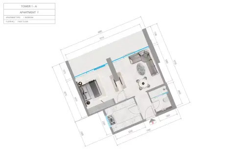 Floor plan, 1 Bed