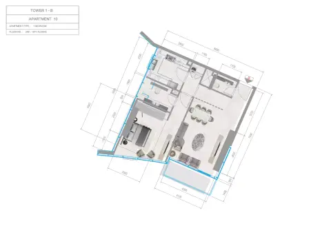 Floor plan, 1 Bed
