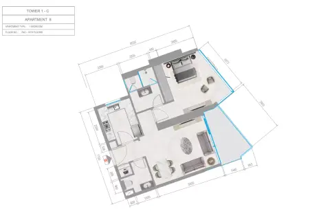 Floor plan, 1 Bed