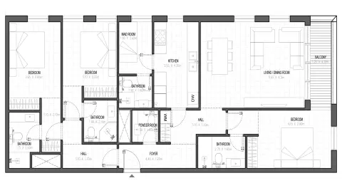 Floor plan, 3 Bed