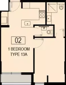 Floor plan, 1 Bed