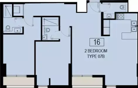 Floor plan, 2 Bed