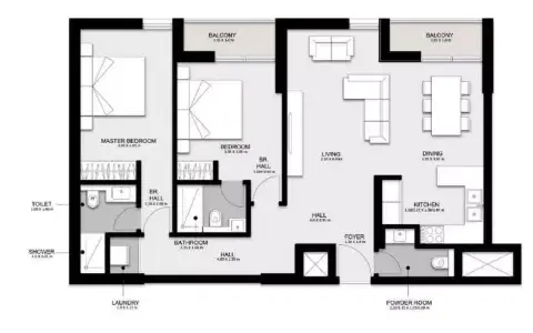 Floor plan, 2 Bed