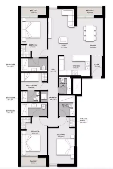 Floor plan, 3 Bed