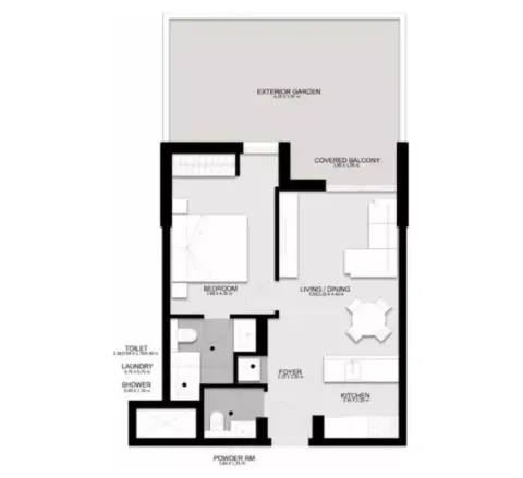 Floor plan, 1 Bed