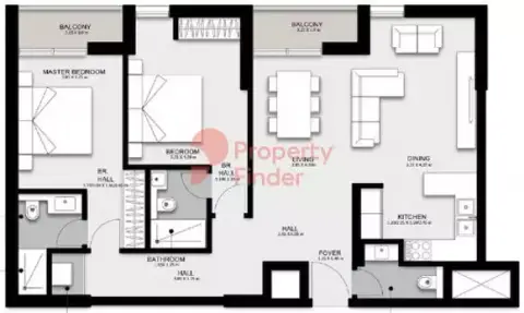 Floor plan, 2 Bed