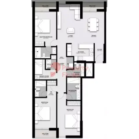 Floor plan, 3 Bed