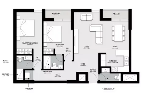 Floor plan, 2 Bed