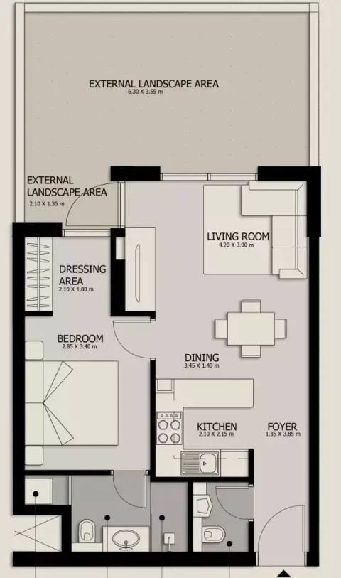 Floor plan, 1 Bed