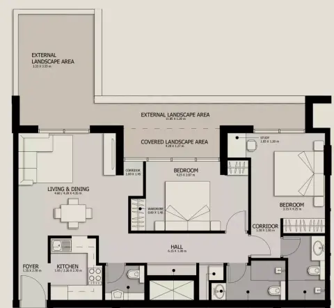 Floor plan, 2 Bed