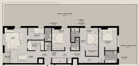Floor plan, 3 Bed