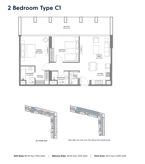 Floor plan, 2 Bed