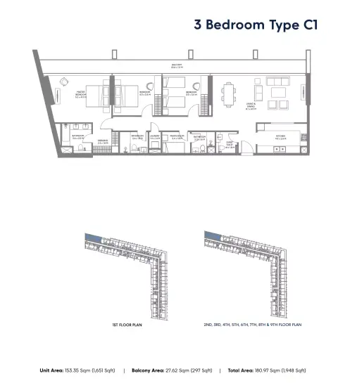 Floor plan, 3 Bed