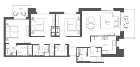 Floor plan, 3 Bed