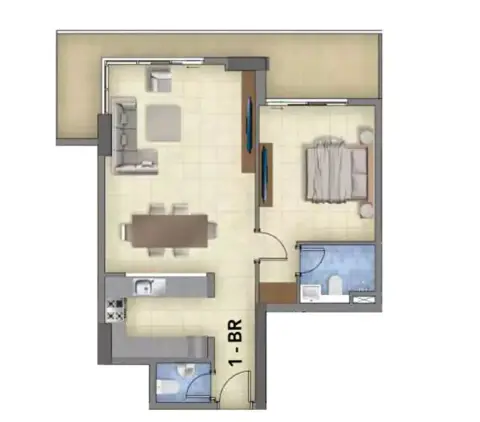 Floor plan, 1 Bed