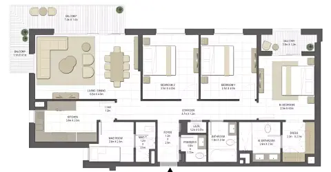 Floor plan, 3 Bed