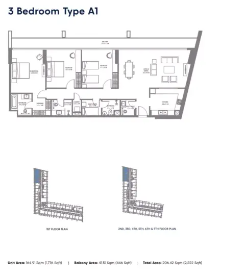 Floor plan, 3 Bed