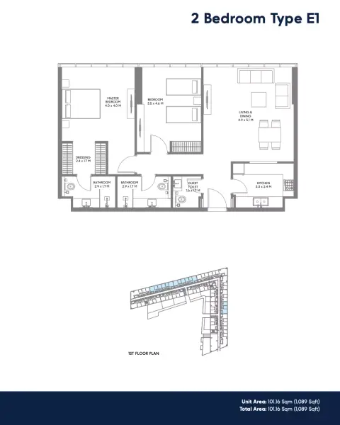 Floor plan, 2 Bed