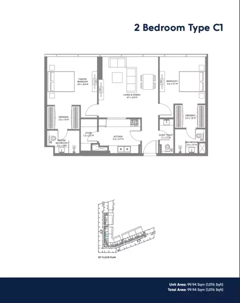 Floor plan, 2 Bed