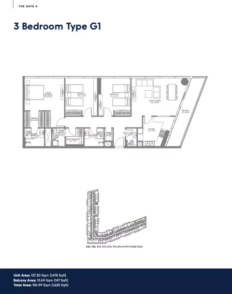 Floor plan, 3 Bed