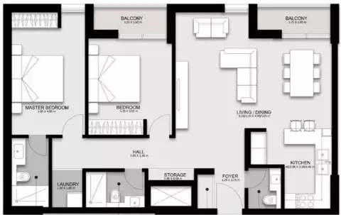 Floor plan, 2 Bed