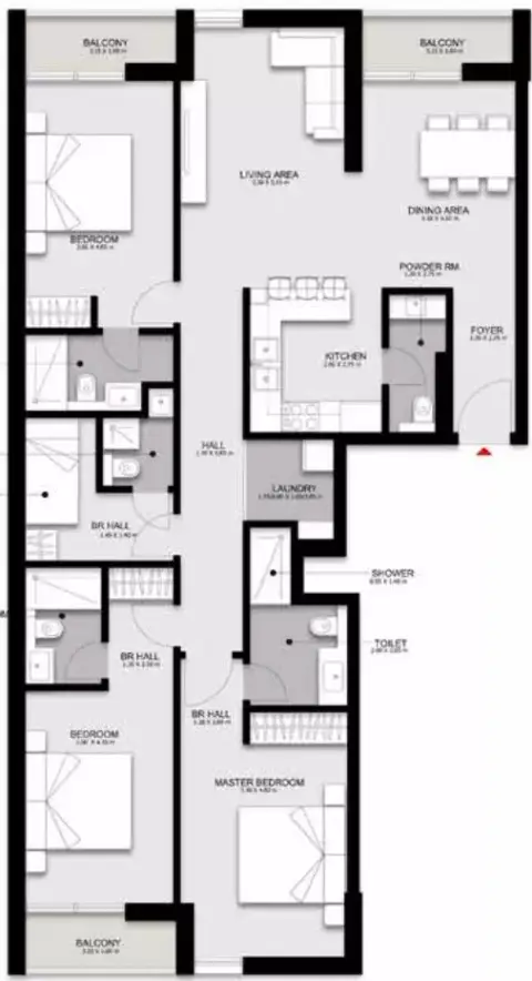 Floor plan, 3 Bed