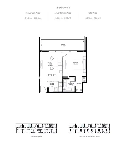 Floor plan, 1 Bed