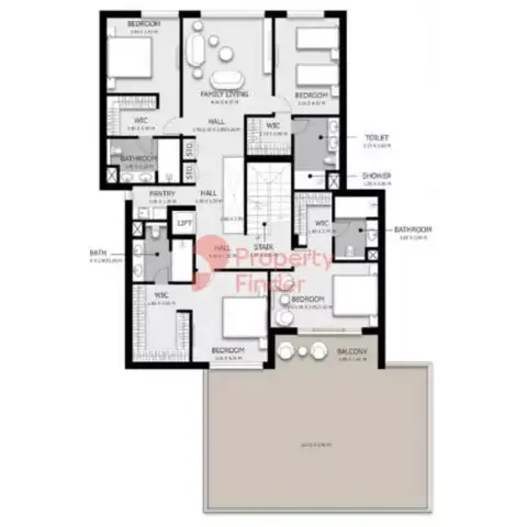 Floor plan, 6 Bed