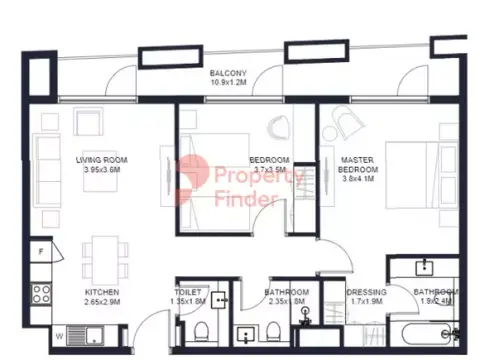 Floor plan, 2 Bed