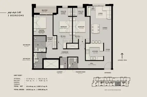 Floor plan, 3 Bed