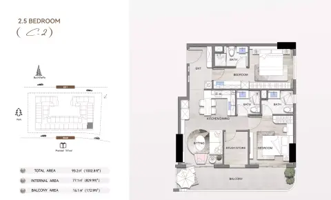 Floor plan, 3 Bed