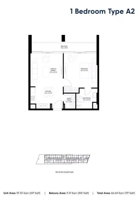 Floor plan, 1 Bed