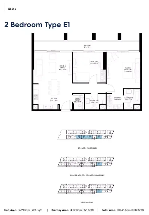 Floor plan, 2 Bed