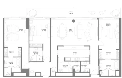 Floor plan, 3 Bed