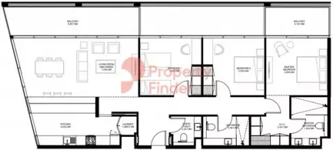 Floor plan, 3 Bed